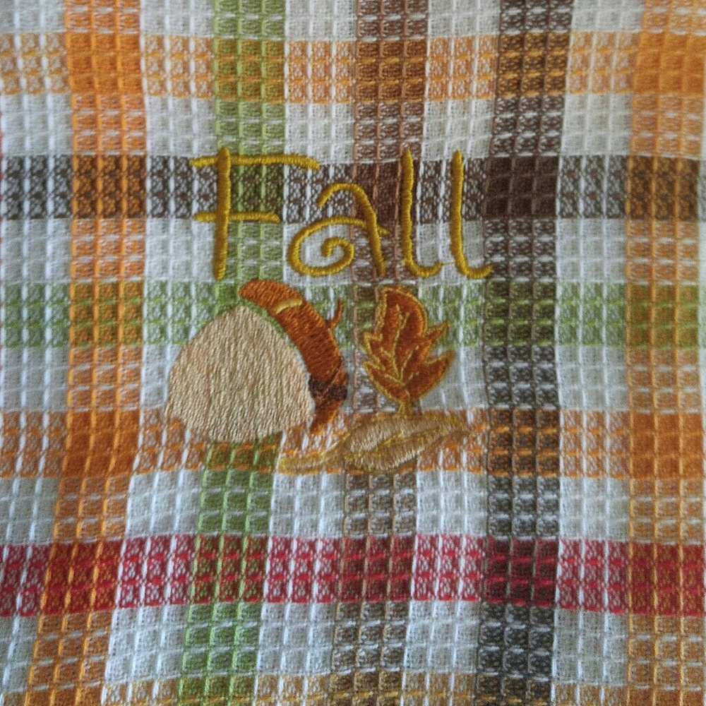 Fall waffle kitchen towel